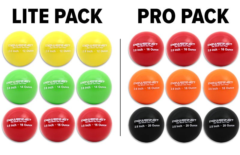PowerNet 2.8" Weighted Hitting Batting Progressive Training Balls (9 Pack)