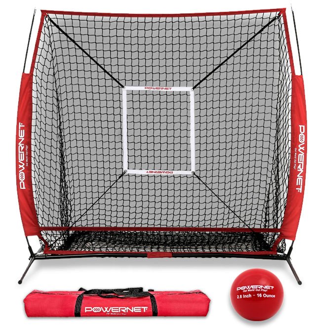 PowerNet 5x5 Practice Net + Strike Zone + Weighted Training Ball Bundle