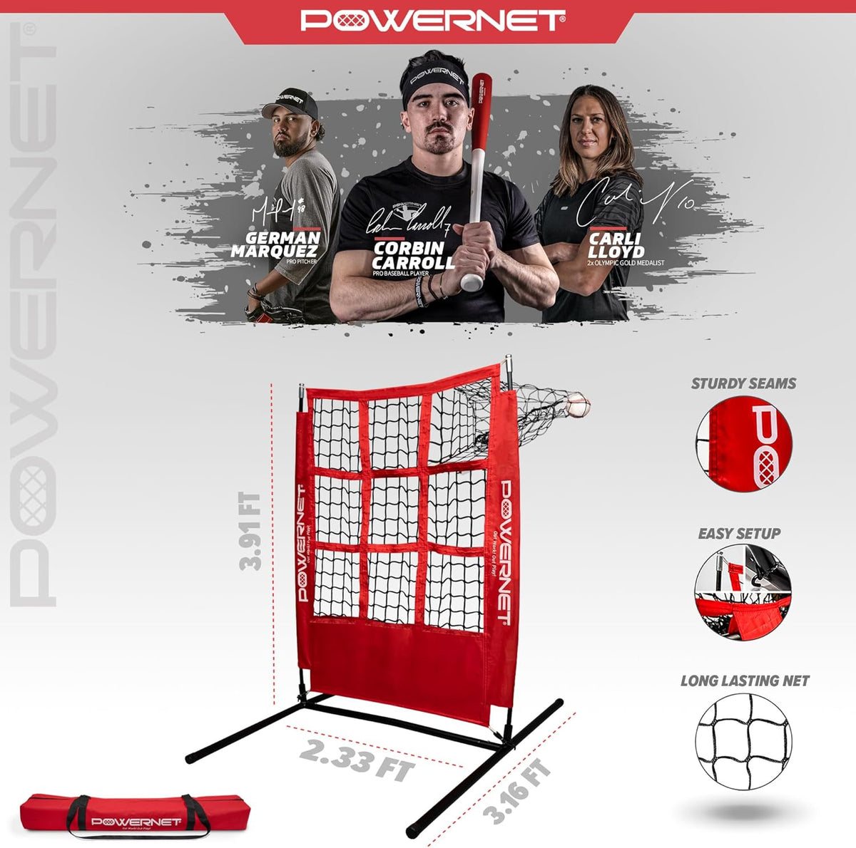 PowerNet German Marquez Portable Strike Zone Trainer for Pitchers, Baseball Softball Throwing Aid, Improve Accuracy and Command