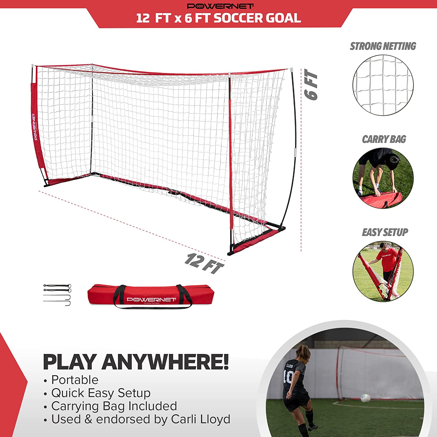 PowerNet Soccer Goal 12 x 6