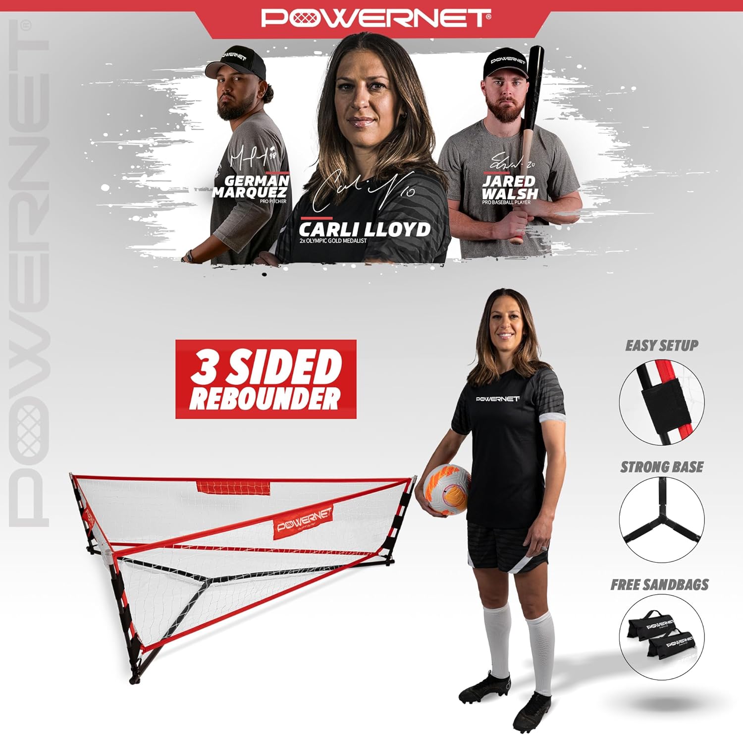 PowerNet Soccer Triple Threat Team Rebounder
