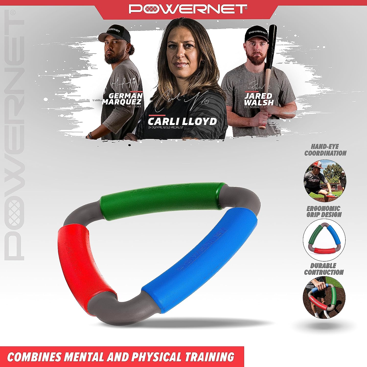 Powernet Tri-Action Catch | Hand-Eye Coordination | Reflex Agility Aid