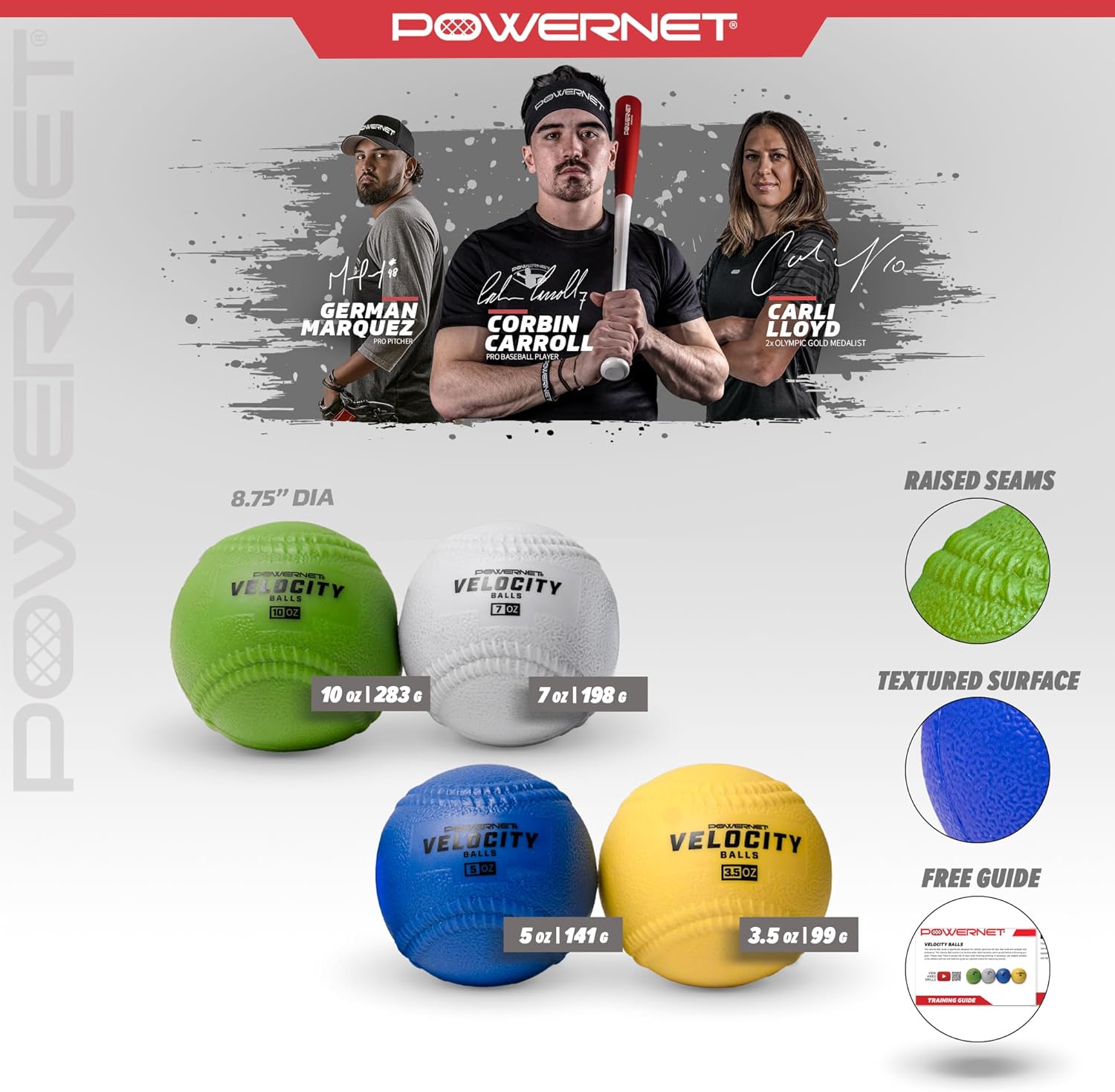 Powernet Velocity Balls 4-Pack for Baseball