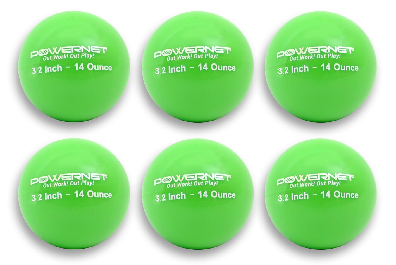 PowerNet Weighted Training Balls 3.2" Softball Size 6 Pack